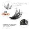 Picture of Lash Clusters DIY Eyelash Extensions 72 Pcs Cluster Eyelash Extensions 16mm Cluster Lashes D Curl Lash Clusters Thin Stem Eyelash Clusters Reusable Makeup for Self-application (Shrub D 16mm)