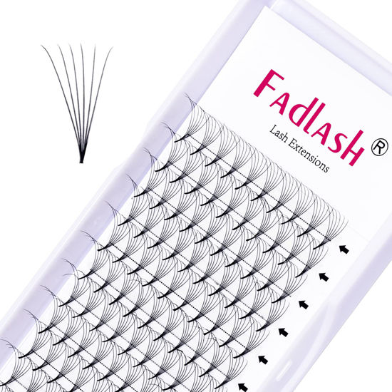 Picture of Lash Extensions 6D Premade Fans 0.07 C 15mm Volume Fan Eyelash Extensions Pro Ponit Middle Stem Pre Made Lash Fans Volume Lash Extension Supplies (6D-0.07-C, 15mm)