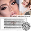 Picture of 120 PCS Lash Clusters DIY Eyelash Extension 20D Cluster Lashes Fairy C 0.07mm Curl 16mm Individual Eyelashes Cluster Lashes Wisps Reusable Mini Eyelash Cluster Eyelash Extensions at Home (20D 0.07 C 16mm)