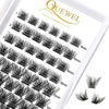 Picture of QUEWEL Cluster Lashes 72 Pcs Wide Stem Individual Lashes C/D Curl 8-16mm Length DIY Eyelash Extension False Eyelashes Fluffy Styles Soft for Personal Makeup Use at Home (Fluffy-C-MIX8-16)