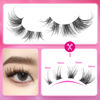 Picture of Natural False Eyelashes Wispy Cluster Mink Lashes Natural Look 14 Pairs DIY Eyelash Extension 14mm D Curl Cat Eye Lashes Fluffy Clear Band Lash Extensions DIY at Home