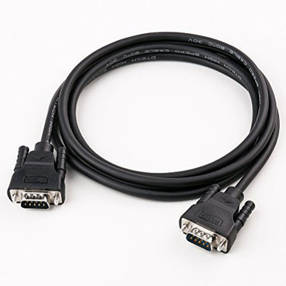 Picture of DTech DB9 to DB9 RS232 Serial Cable Male to Male Null Modem Cord Cross TX RX line for Data Communication (5 Feet, Black)