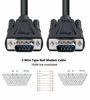 Picture of DTech DB9 to DB9 RS232 Serial Cable Male to Male Null Modem Cord Cross TX RX line for Data Communication (5 Feet, Black)