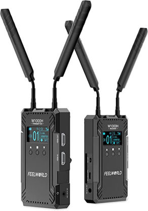 Picture of FEELWORLD W1000H Wireless HDMI Video Transmission System Include Transmitter Receiver 1000FT Transmission Range 0.08S Low Latency Full Duplex Intercom Live Streaming