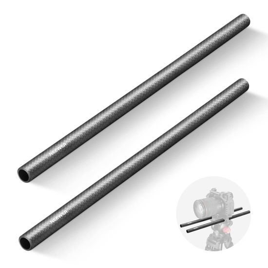 Picture of NEEWER 15mm Carbon Fiber Extension Rods 15.7"/40cm Compatible with SmallRig Compatible with Tilta 15mm Rod Rail Support System, DSLR Shoulder Rig, Camera Stabilizer Cage, Matte Box, Base Plate, SR003