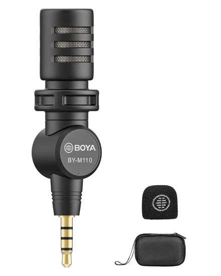 Picture of BOYA BY-M110 TRRS 3.5mm Microphone for iPhone/iPad Android Smartphone Omnidirectional Professional Mini Microphone for YouTube Vlog Livestreaming Video Record