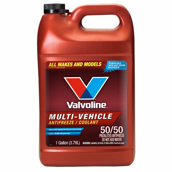 Picture of Valvoline Multi-Vehicle 50/50 Prediluted Ready-to-Use Antifreeze/Coolant 1 GA, Light Yellow/Green.