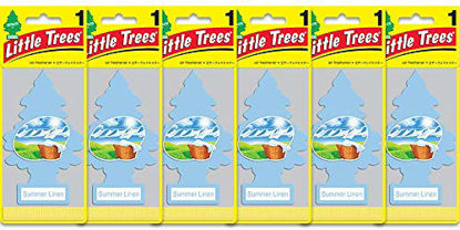 Picture of LITTLE TREES Car Air Freshener | Hanging Paper Tree for Home or Car | Summer Linen | 6 Pack