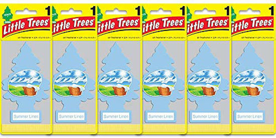 Picture of LITTLE TREES Car Air Freshener | Hanging Paper Tree for Home or Car | Summer Linen | 6 Pack