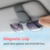 Picture of Sunglass Holder for Car Visor Sunglasses Clip Magnetic Leather Glasses Eyeglass Holder Interior Car Accessories for Woman Man - 2 Packs Gray