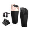 Picture of Ginsco Car Trash Can Cup Holder, Mini Car Trash Can with Lid, Car Accessories for Interior, Leakproof Small Trash Cup for Car, Home, Office with Additional 2 ABS Hooks and 90pcs Trash Bags