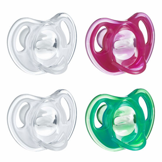 Picture of Tommee Tippee Ultra-Light Silicone Pacifier, Symmetrical One-Piece Design, BPA-Free Silicone Binkies, 18-36m, 4-Count