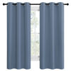 Picture of NICETOWN Short Curtains for Kitchen, Thermal Insulated Solid Grommet Blackout Window Treatment Curtain Panels for Loft, Cafe (Stone Blue, 1 Pair, 42 inches Wide by 68 inches Long)