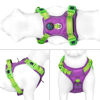 Picture of PHOEPET No Pull Dog Harness, Unique Colors Reflective Adjustable Dog Vest, with Soft Training Handle Metal Clips for Small Medium Large Dogs (Purple Base & Green Straps,XS)