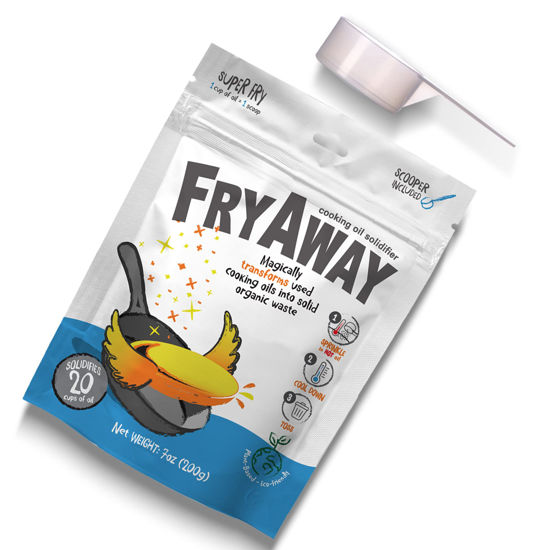 Picture of FryAway Super Fry Cooking Oil Solidifier, Solidifies up to 20 Cups - Plant-Based Fry Away Powder, Cooking Oil Hardener that Turns Used Oil to Hard Oil and Organic Waste - Easy to Use, Made in the USA…