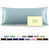 Picture of Silk Body Pillowcase Mulberry Silk Pillowcase Body Pillow Cover with Zipper Soft Breathable Smooth Cooling 20x54 inches Body Pillow Pillowcase for Sleep (Blue Haze,20"X 54",1Pcs)