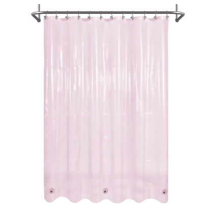 Picture of Mrs Awesome Clear Pink Shower Curtain Liner with 3 Magnets,72x72 4G PEVA Lightweight & Waterproof Plastic Shower Curtain for Bathroom, 72 x 72,Clear Pink