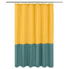 Picture of ALYVIA SPRING Waterproof Fabric Shower Curtain Liner - Soft & Light-Weight Cloth Shower Liner, 3 Bottom Magnets, Hotel Quality & Machine Washable - Standard Size 72x72, Yellow and Teal