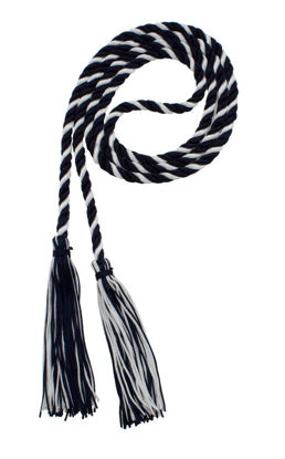 Picture of Graduation Honor Cord - Navy/White - Every School Color Available - Made in USA - by Tassel Depot