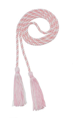 Picture of Graduation Honor Cord - LT Pink/White - Every School Color Available - Made in USA - by Tassel Depot