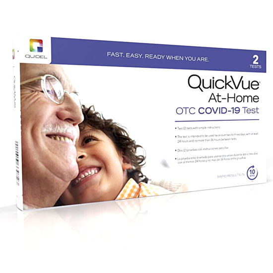 Picture of QuickVue At-Home OTC COVID-19 Test, 45 Packs, 90 Tests Total, Self-Collected Nasal Swab Sample, 10 Minute Rapid Results