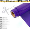 Picture of HTVRONT HTV Vinyl Rolls Heat Transfer Vinyl - 12" x 15ft Purple HTV Vinyl for Shirts, Iron on Vinyl for All Cutter Machine - Easy to Cut & Weed for Heat Vinyl Design (Purple)