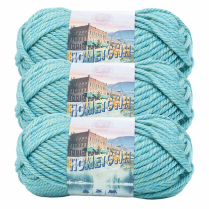 Picture of Lion Brand Yarn Hometown Yarn, Bulky Yarn, Yarn for Knitting and Crocheting, 3-Pack, Reseda Dojov