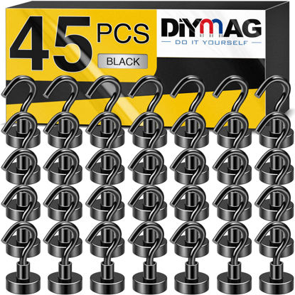  DIYMAG Black Magnetic Utility Hooks, 25Lbs Heavy Duty Rare  Earth Neodymium Magnet Hooks with Nickel Coating for Kitchen, Cruise,  Classroom, Workplace, Office and Garage etc, Pack of 3 : Industrial 