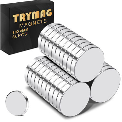 TRYMAG Small Magnets, 50pcs Strong Refrigerator Magnets Tiny Rare Earth Magnets for Whiteboard, Mini Round Neodymium Disc Magnets for Crafts, DIY