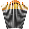 Picture of Paint Brushes Set, 20 Pcs Paint Brushes for Acrylic Painting, Oil Watercolor Acrylic Paint Brush, Artist Paintbrushes for Face Rock Canvas, Kids Adult Drawing Arts Crafts Supplies, Pure Black