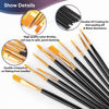 Picture of Paint Brushes Set, 20 Pcs Paint Brushes for Acrylic Painting, Oil Watercolor Acrylic Paint Brush, Artist Paintbrushes for Face Rock Canvas, Kids Adult Drawing Arts Crafts Supplies, Pure Black