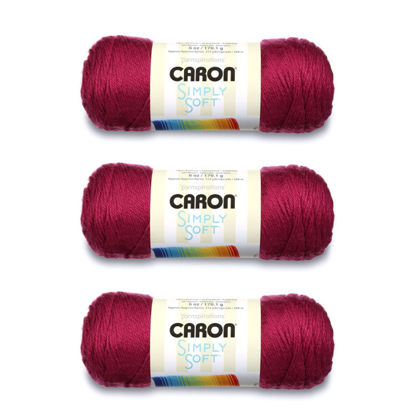 Picture of Caron Simply Soft Fuchsia Yarn - 3 Pack of 170g/6oz - Acrylic - 4 Medium (Worsted) - 315 Yards - Knitting/Crochet