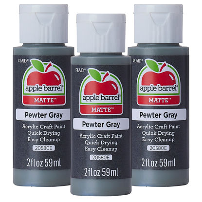 Picture of Apple Barrel Acrylic Paint, Pewter Grey (Pack of 3) 2 oz, 20580EA