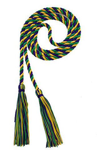 Picture of Graduation Honor Cord - Purple/Kelly/Gold - Every School Color Available - Made in USA - by Tassel Depot