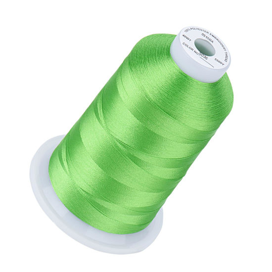 Picture of Simthread Embroidery Thread Apple Green S036 5500 Yards, 40wt 100% Polyester for Brother, Babylock, Janome, Singer, Pfaff, Husqvarna, Bernina Machine