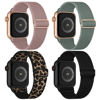 Picture of Stretchy Nylon Solo Loop Bands Compatible with Apple Watch 38mm 40mm 41mm 42mm 44mm 45mm 49mm, Adjustable Braided Sport Elastic Wristbands Women Men Straps for iWatch Series 8/7/6/5/4/3/2/1/SE/Ultra, 4 Packs