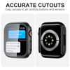 Picture of 2 Pack Case with Tempered Glass Screen Protector for Apple Watch Series 6/5/4/SE 44mm,JZK Slim Guard Bumper Full Coverage Hard PC Protective Cover HD Ultra-Thin Cover for iWatch 44mm,Black+Silver