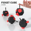 Picture of Fidget Dodecagon -12 Side Fidget Toy Cube Relieves Stress and Anxiety Anti Depression Cube for Children and Adults with ADHD ADD OCD Autism (A4 Black red)