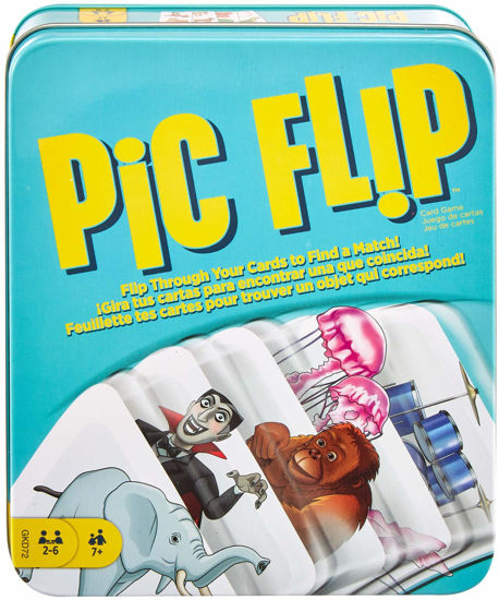 Picture of Mattel Games Mattel Games PIC FLIP Card Matching Game with 110 Cards in a Decorative Tin, Makes a Great Gift for 7 Year Olds and Up [Amazon Exclusive]