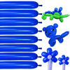 Picture of Blue Long Skinny Balloons，Blue Balloons Shiny Thick Latex,Blue 260 Long Balloons for Balloon Animals,Dark Blue 260 Balloons