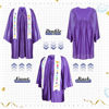 Picture of Foaincore 2023 Year Preschool and Kindergarten Graduation Gown Cap Tassel Set with 2023 Charm Printed Stole for Kid Grad Gift (Purple, 27)