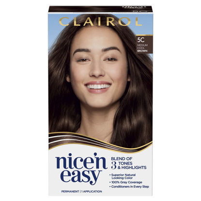 Picture of Clairol Nice'n Easy Permanent Hair Dye, 5C Medium Cool Brown Hair Color, 6.26 Fl Oz (Pack of 3)