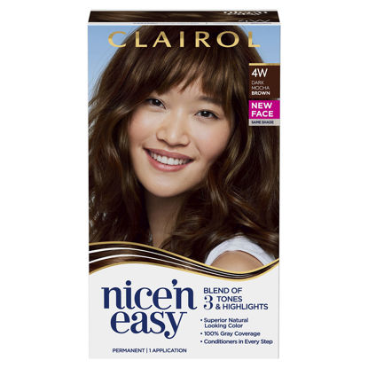 Picture of Clairol Nice'n Easy Permanent Hair Dye, 4W Dark Mocha Brown Hair Color, Pack of 1