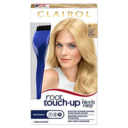 Picture of Clairol Root Touch-Up by Nice'n Easy Permanent Hair Dye, 10 Extra Light Blonde Hair Color, Pack of 2