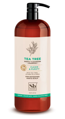 Picture of Soapbox Tea Tree Shampoo, Sulfate Free, Paraben Free, Silicone Free, Color Safe, and Vegan Hair Shampoo (33.8 Ounces)