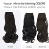 Picture of SARLA Invisible Wire Hair Extensions Black Long Wavy Curly Synthetic Hair Piece for Women Adjustable Transparent Headband 22 Inch No Clip