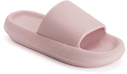 Picture of Joomra Womens Shower Slippers Cloud Slides Cushioned for Lady Summer Quick Drying Massage Foam Female Pillow House Pool Beach Spa House Garden Sandals for Ladies Sandalias Pink Size 40-41