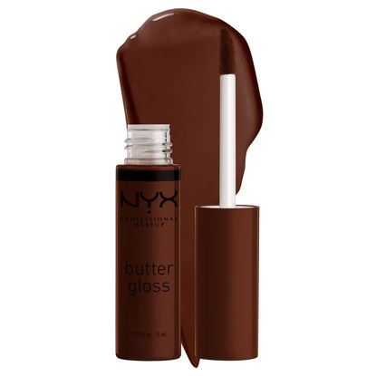 Picture of NYX PROFESSIONAL MAKEUP Butter Gloss Brown Sugar, Non-Sticky Lip Gloss - Lava Cake (Rich Brown)