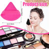 Picture of Powder Puff Face Soft Triangle Makeup Puff for Loose Powder Body Powder, Velour Cosmetic Makeup Sponges Blender for Contouring, Under Eyes and Corners, Beauty Makeup Tools, Black and Hot Pink