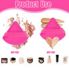 Picture of Powder Puff Face Soft Triangle Makeup Puff for Loose Powder Body Powder, Velour Cosmetic Makeup Sponges Blender for Contouring, Under Eyes and Corners, Beauty Makeup Tools, Black and Hot Pink